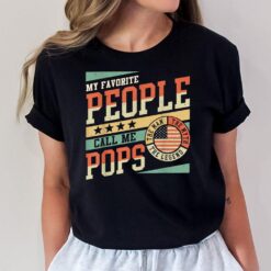 My Favorite People Call Me Pops Men Vintage Grandpa T-Shirt