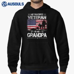 My Favorite Veteran Is My Grandpa - Flag Father Veterans Day Hoodie