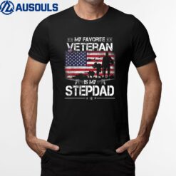 My Favorite Veteran Is My Stepdad - Flag Father Veterans Day T-Shirt