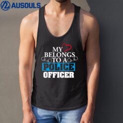 My Heart Belongs To A Police Officer Girls Cop Funny Ver 2 Tank Top