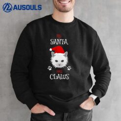 My Santa Has Claws Cat Lover Cute Christmas Sweatshirt