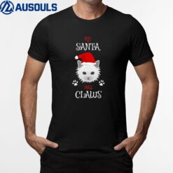 My Santa Has Claws Cat Lover Cute Christmas T-Shirt
