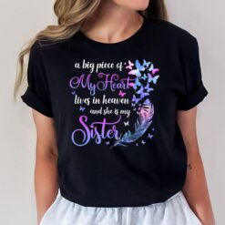 My Sister Lives In Heaven Memorial Quotes Brother Sis T-Shirt
