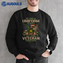 My Time In Uniform Is Over Being Veteran Never Ends Veteran Sweatshirt