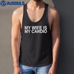 My Wife Is My Cardio Funny Husband Anniversary Lesbian Mens Tank Top