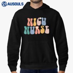 NICU Nurse ICU Neonatal Groovy Vintage Team Tiny Humans Hoodie