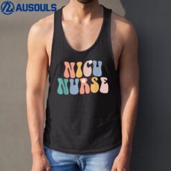 NICU Nurse ICU Neonatal Groovy Vintage Team Tiny Humans Tank Top