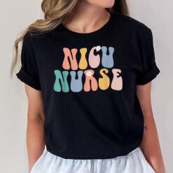 NICU Nurse ICU Neonatal Groovy Vintage Team Tiny Humans T-Shirt