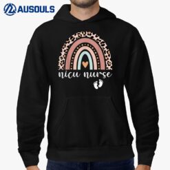 NICU Nurse ICU Neonatal Leopard Boho Rainbow Nurse Week Hoodie