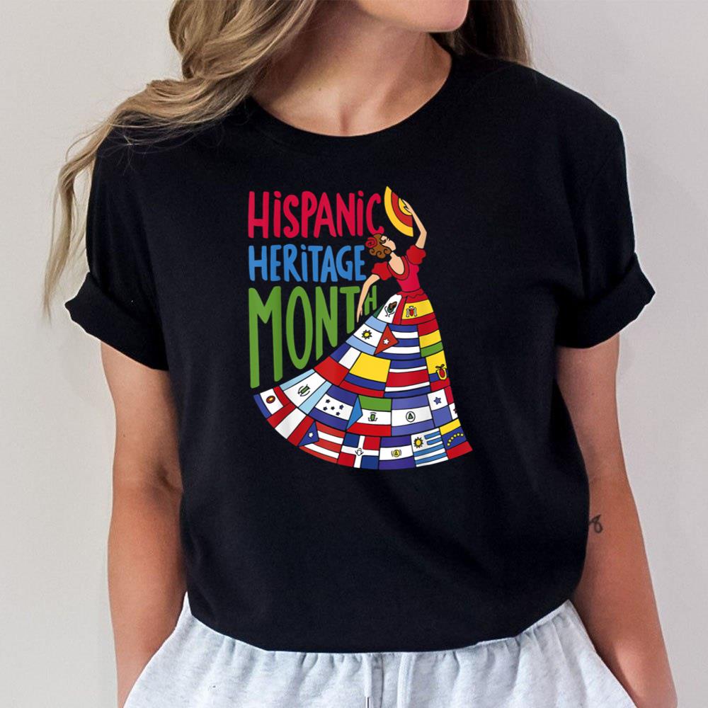 National Hispanic Heritage Month Celebration Flags Men Women Unisex T-Shirt