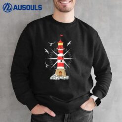 Nautical Compass Seagulls Ocean Sea Lighthouse Sweatshirt