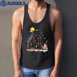 Newfoundland Dog Lover Matching Santa Christmas Tree Tank Top