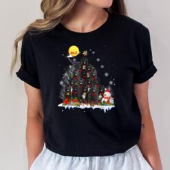 Newfoundland Dog Lover Matching Santa Christmas Tree T-Shirt