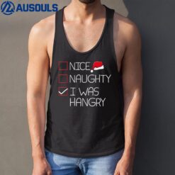 Nice Naughty Hangry Christmas Pajama Funny Humor X-Mas List Tank Top