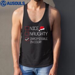 Nice Naughty Inadmissible In Court Christmas Pajama Funny Tank Top