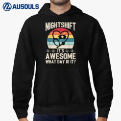 Night Shift Stethoscope Nursing Nurse Retro Vintage Awesome Hoodie