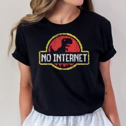 No Internet Dinosaur Logo T-Shirt