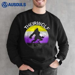 Nonbinary Wolf LGBT Genderqueer Nonbinary Pride Non BInary Sweatshirt