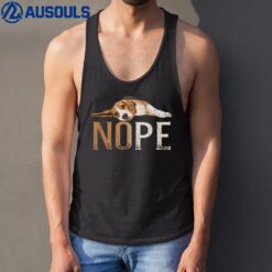 Nope Lazy Beagle Funny Dog Lover Vintage Cute Beagle Mom Tank Top