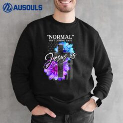 Normal Isn't Coming Back But Jesus Is Revelation 14 USA Flag Ver 1 Sweatshirt