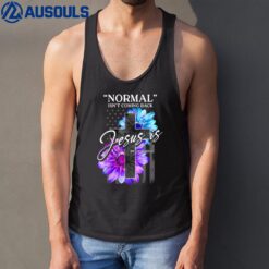 Normal Isn't Coming Back But Jesus Is Revelation 14 USA Flag Ver 1 Tank Top