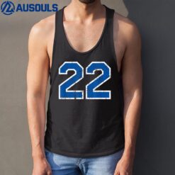 Number #22 Sport Jersey Birthday Age Vintage Blue White Tank Top