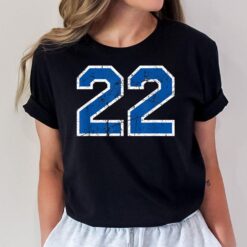 Number #22 Sport Jersey Birthday Age Vintage Blue White T-Shirt