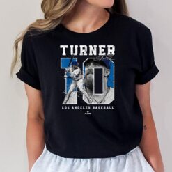 Number and Portrait Justin Turner Los Angeles MLBPA T-Shirt