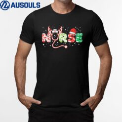 Nurse Christmas Stethoscope Nurses Xmas Scrub T-Shirt