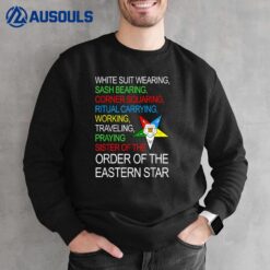 OES White Suit Wearing Traveling Praying Star Thanksgiving Sweatshirt