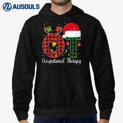 Occupational Therapy Christmas Lights Red Plaid OT Therapist Hoodie