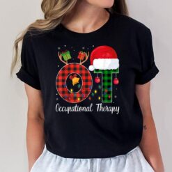 Occupational Therapy Christmas Lights Red Plaid OT Therapist T-Shirt