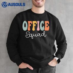 Office Squad Retro Groovy Vintage Happy First Day Of School Sweatshirt