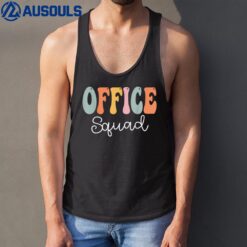 Office Squad Retro Groovy Vintage Happy First Day Of School Tank Top