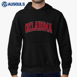 Oklahoma OK Varsity Style Red Text Hoodie