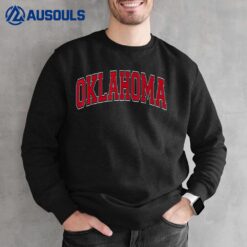 Oklahoma OK Varsity Style Red Text Sweatshirt