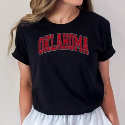 Oklahoma OK Varsity Style Red Text T-Shirt