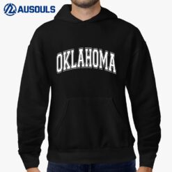 Oklahoma OK Varsity Style White Text Hoodie