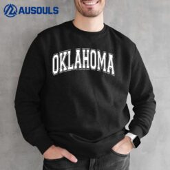 Oklahoma OK Varsity Style White Text Sweatshirt