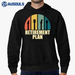 Old man with guitar pensioner musician Retro Acoustic guitar Hoodie