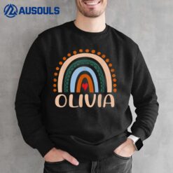 Olivia Name Personalized Funny Women Rainbow Olivia Sweatshirt