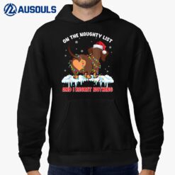 On The Naughty List And I Regret Nothing Dachshund Christmas Hoodie