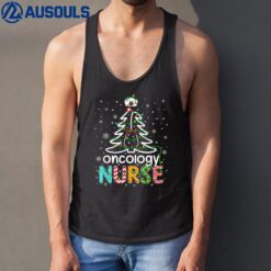 Oncology Nurse Xmas Tree Funny Nursing Christmas Pattern Tank Top