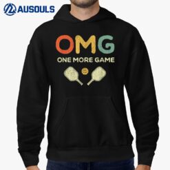 One More Game OMG Retro Funny Pickleball Lover Pickle Ball Hoodie
