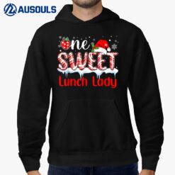 One Sweet Lunch Lady Christmas Candy Cane Santa Hat Funny Hoodie