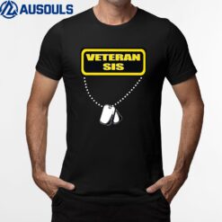 Original Army Veteran Sister Retro Dog tags proud vet gift T-Shirt