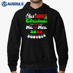 Our First Christmas As Mr and Mrs 2022 Husband Wife Matching Hoodie