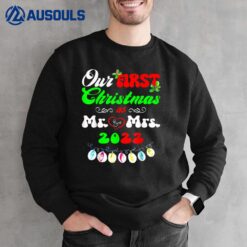 Our First Christmas As Mr and Mrs 2022 Husband Wife Matching Sweatshirt