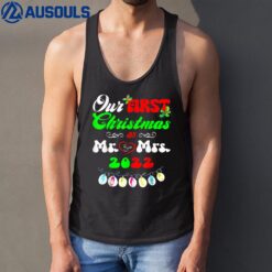 Our First Christmas As Mr and Mrs 2022 Husband Wife Matching Tank Top