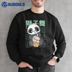 Panda Drinking Boba Pearls For Bubble Tea Milk Kawaii Bear Sweatshirt